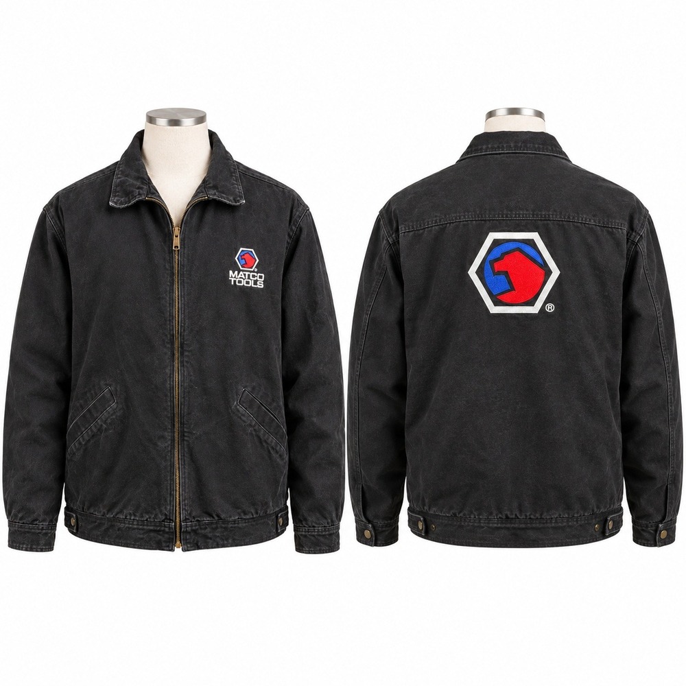 Matco Tools Mens Black Mechanic Work Jacket Embroidered Logo Automotive Shop